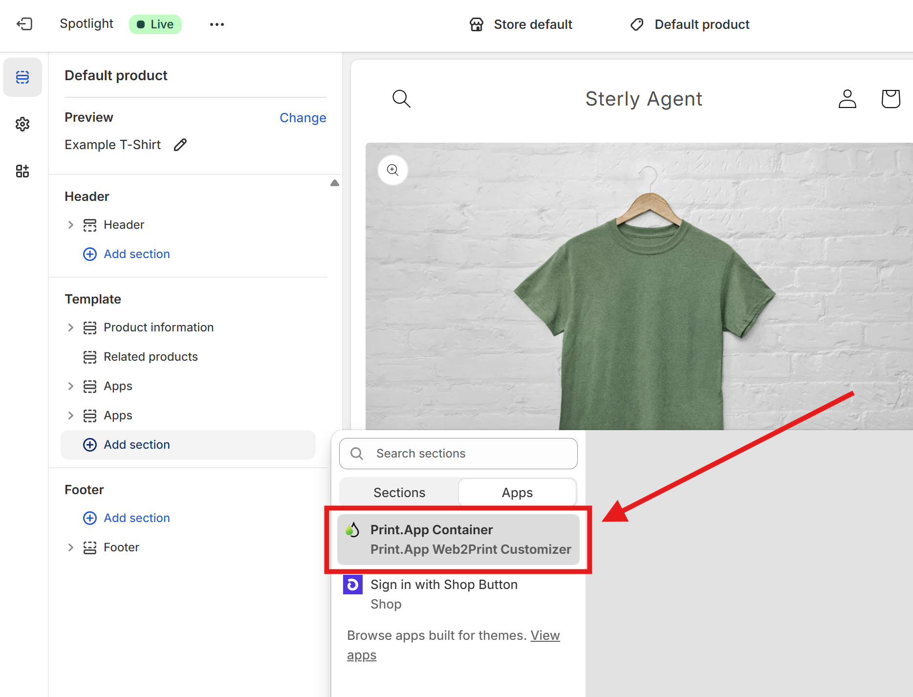 Shopify Print.App Theme Button